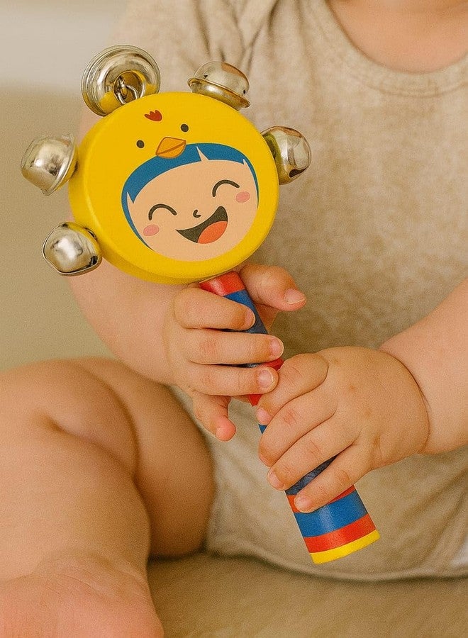 SMILE BABY Colorful Wooden Rainbow Baby Handle Jingle Bell Rattle Toys jhun jhuna (GOONGRA+Smily) - Image 4